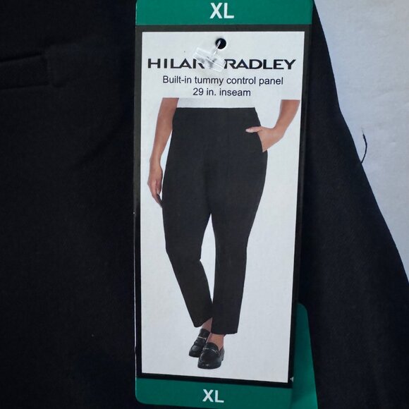 Hilary Radley XL Mid Rise Black Slim Leg Pants 29" Inseam Built-In Tummy Control - Picture 7 of 10